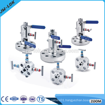High pressure stainless steel block and bleed ball valve